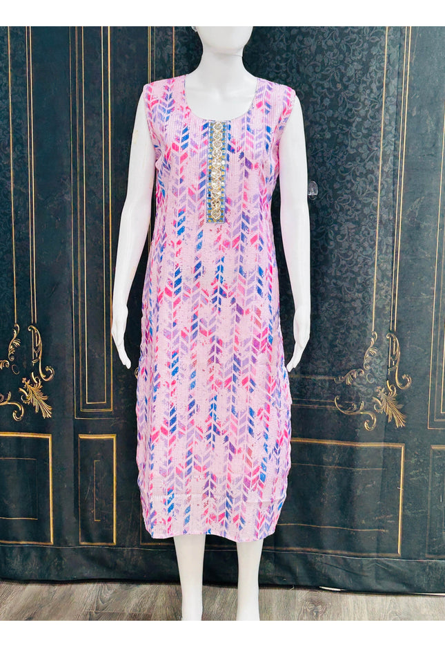 Georgette kurti | three fourth sleeves available - Kurti Connection USA