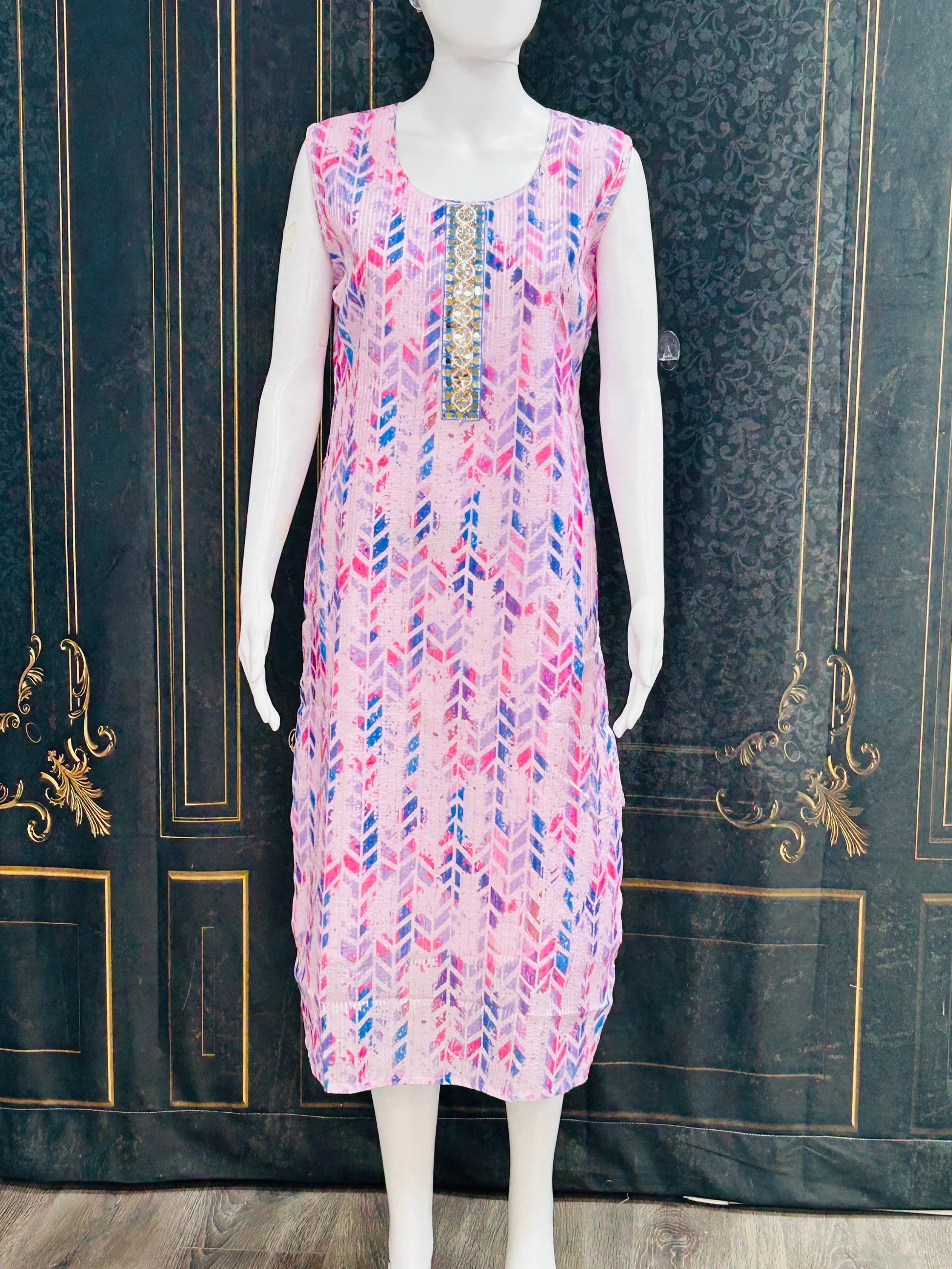 Georgette kurti | three fourth sleeves available - Kurti Connection USA