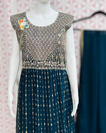 Party wear long gown | chiffon long dress - Kurti Connection USA