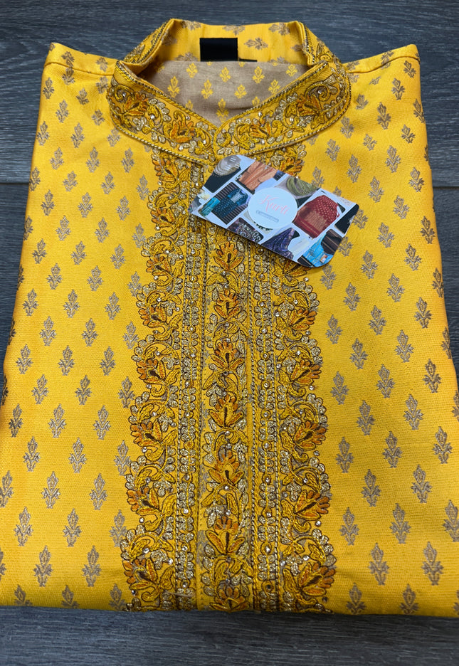 Cotton silk short kurta - Kurti Connection USA