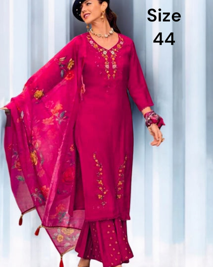 Crape silk sharara set - Kurti Connection USA