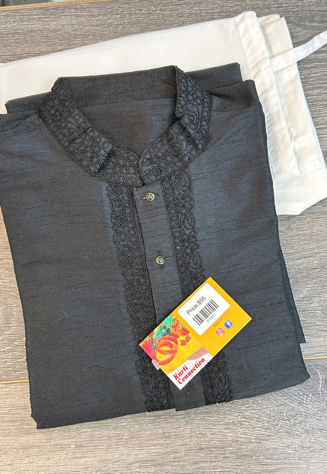 Black kurta pajama - Kurti Connection USA
