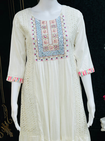 Off white long kurti