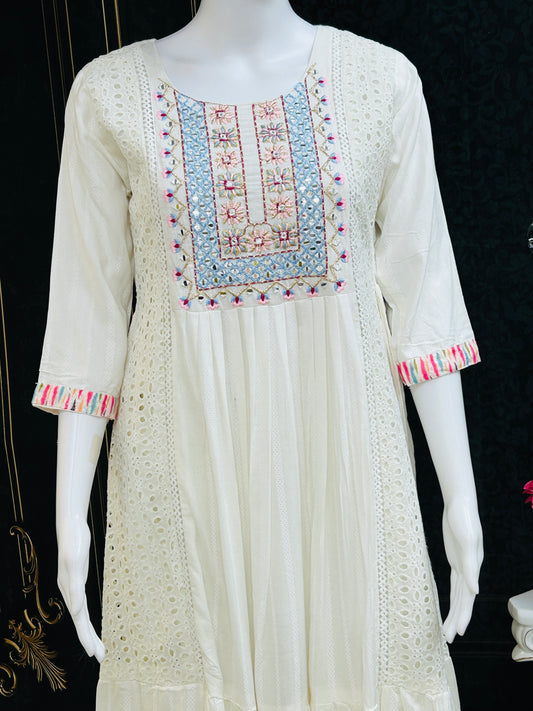 Off white long kurti
