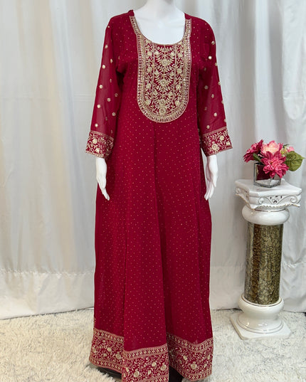 Georgette long gown - Kurti Connection USA