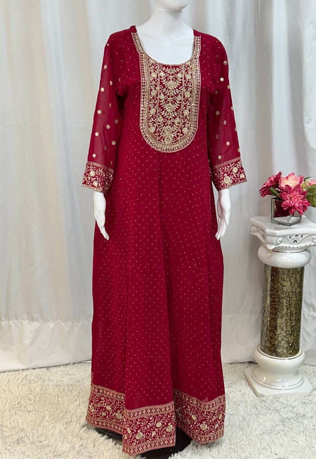 Georgette long gown - Kurti Connection USA