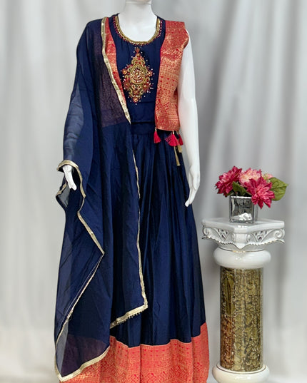 Silk lehenga Choli set - Kurti Connection USA