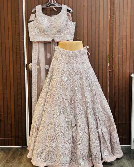 Blush pink lehenga Choli set - Kurti Connection USA