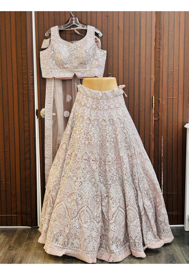 Blush pink lehenga Choli set - Kurti Connection USA