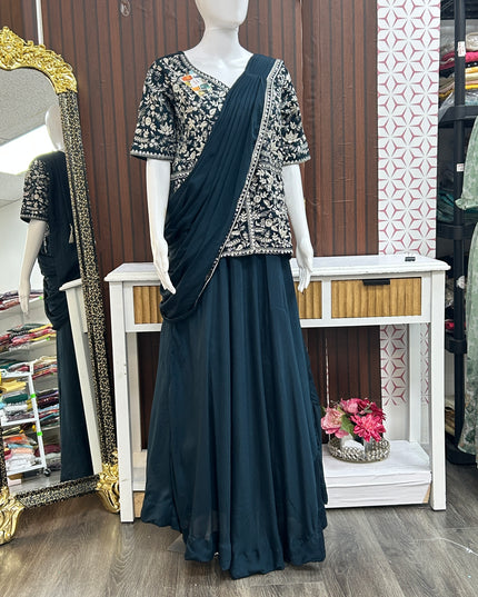 Party wear long gown - Kurti Connection USA