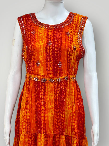 Dark orange: Rayon long Kurti