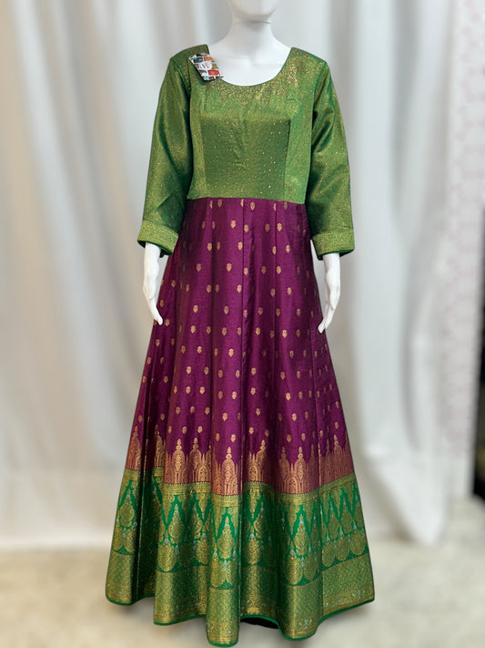 Silk long gown : only gown no dupatta