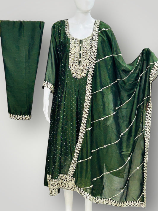 Chiffon silk Anarkali set