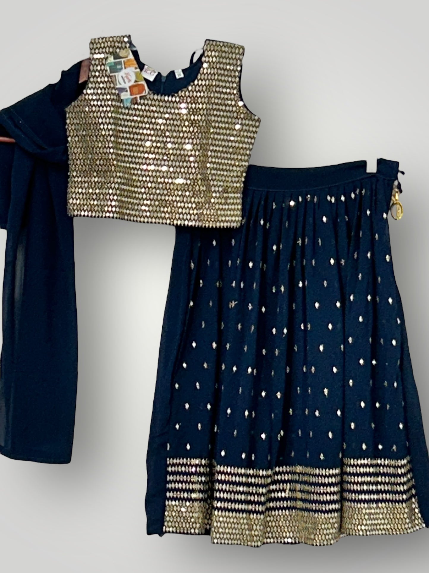 Dark blue lehenga for girls