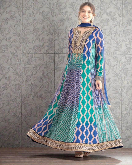 Saawan : Chinon silk long gowns