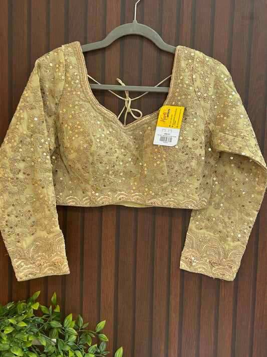 Light gold pure chiffon blouse