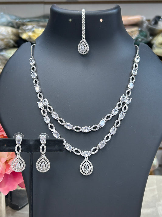 AD silver necklace set