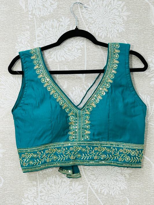Teal blue blouse