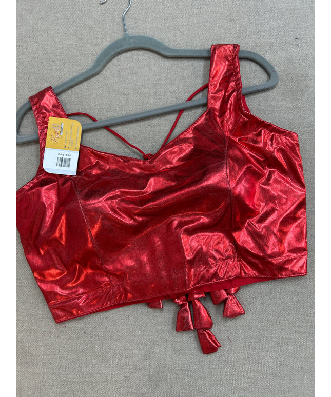Red shimmer blouse