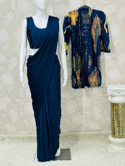 Readymade saree with jacket