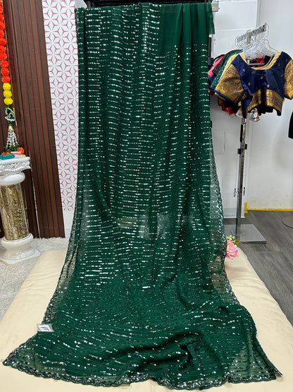 Sequin work saree