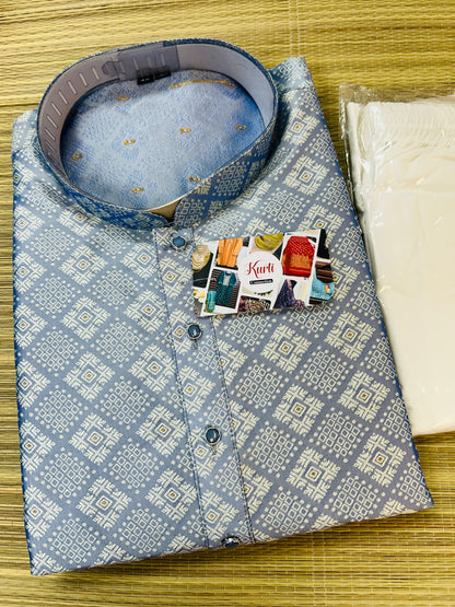 Silver grey kurta set