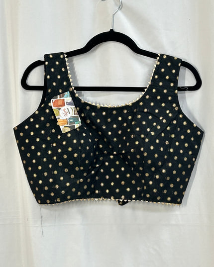 Cotton Silk Blouse | Black - Kurti Connection USA