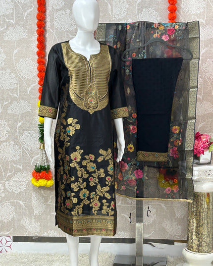 Banarasi silk salwar suit - Kurti Connection USA