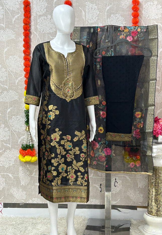 Banarasi silk salwar suit - Kurti Connection USA