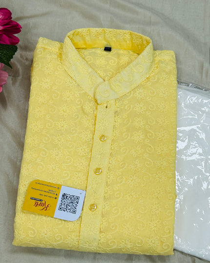 plus size cotton chikankari Kurta set - Kurti Connection USA