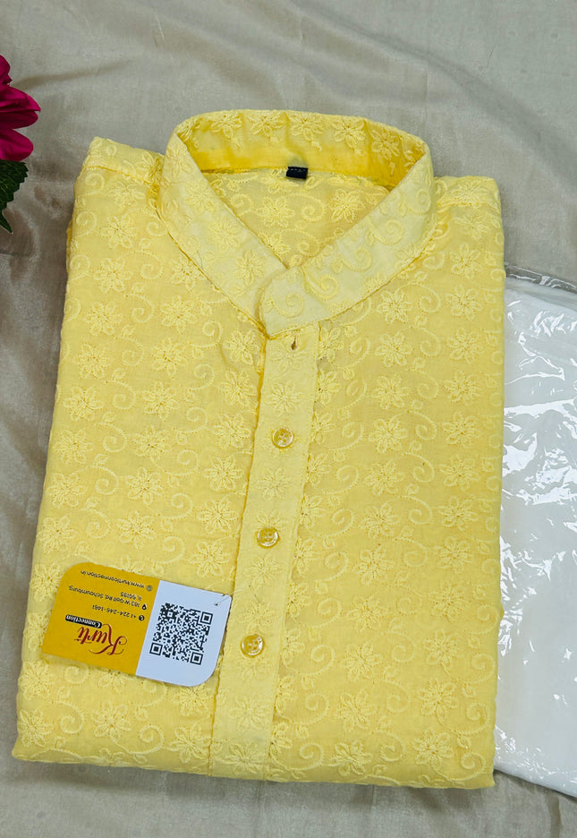 plus size cotton chikankari Kurta set - Kurti Connection USA