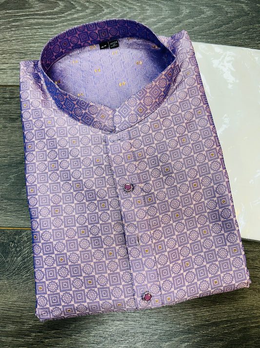 Lilac : cotton silk kurta pajama set