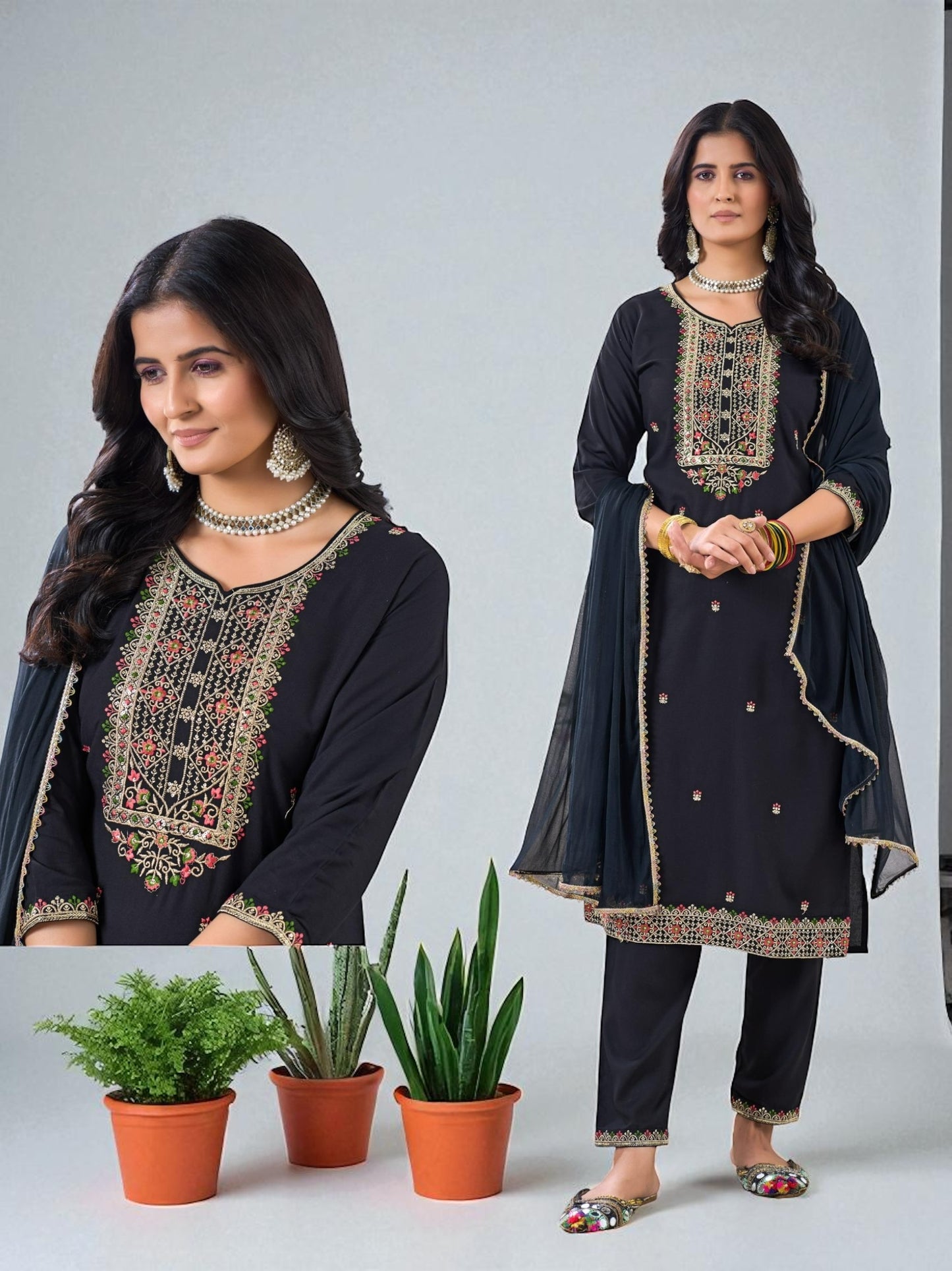 Modal silk Kurti set