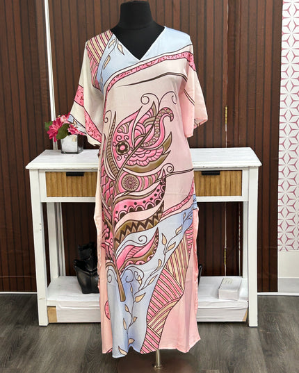 Printed kaftan dress : nighty - Kurti Connection USA