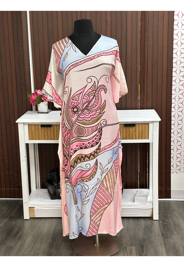 Printed kaftan dress : nighty - Kurti Connection USA