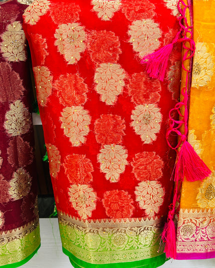 Tissue organza sarees - Kurti Connection USA