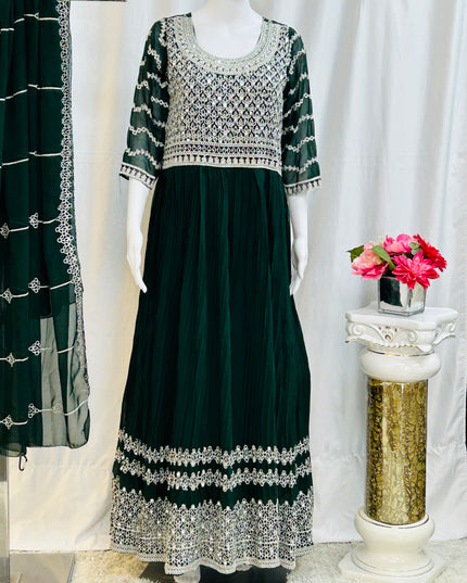 Georgette long kurti - Kurti Connection USA