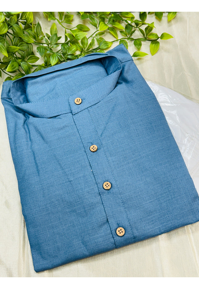 Grey cotton kurta set - Kurti Connection USA