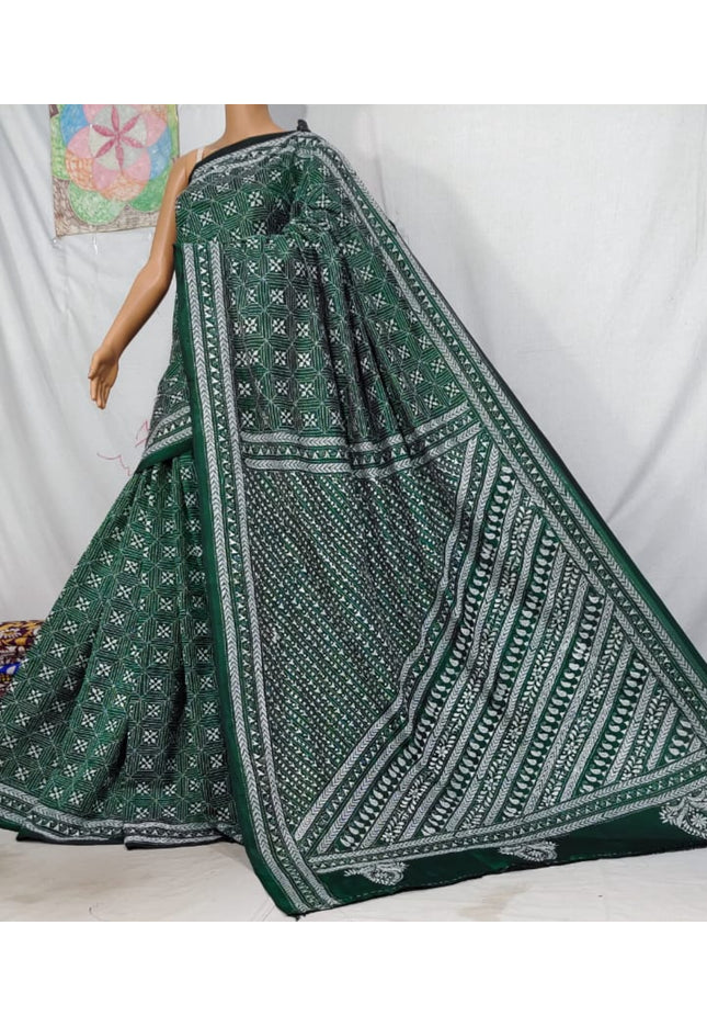 Kantha silk saree : hand embroidered - Kurti Connection USA