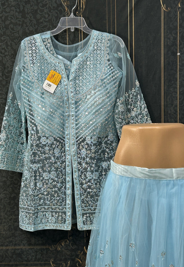 Lehenga set with long blouse - Kurti Connection USA