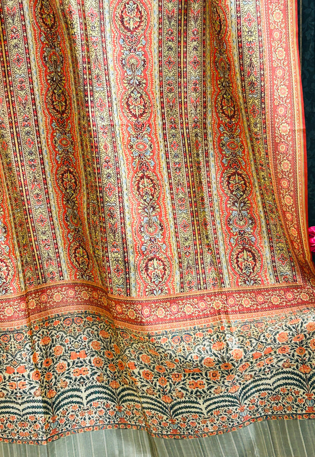 Chanderi silk dupatta | Kalamkari print - Kurti Connection USA