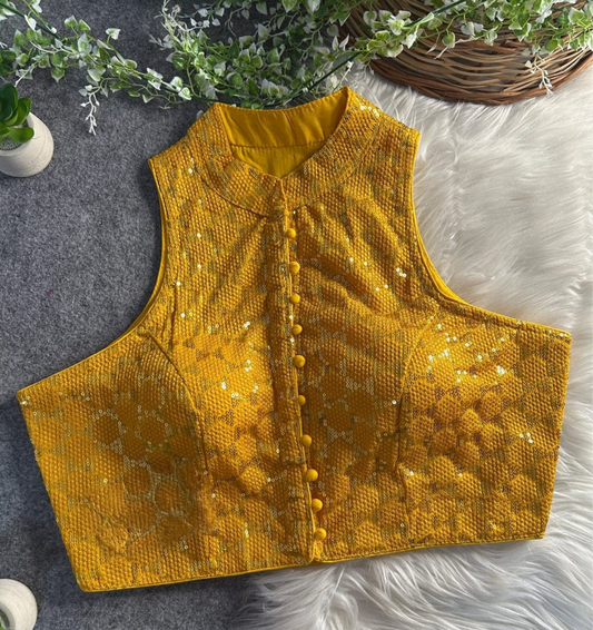 Yellow Halter neck blouse