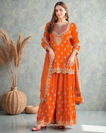 Chiffon sharara suits