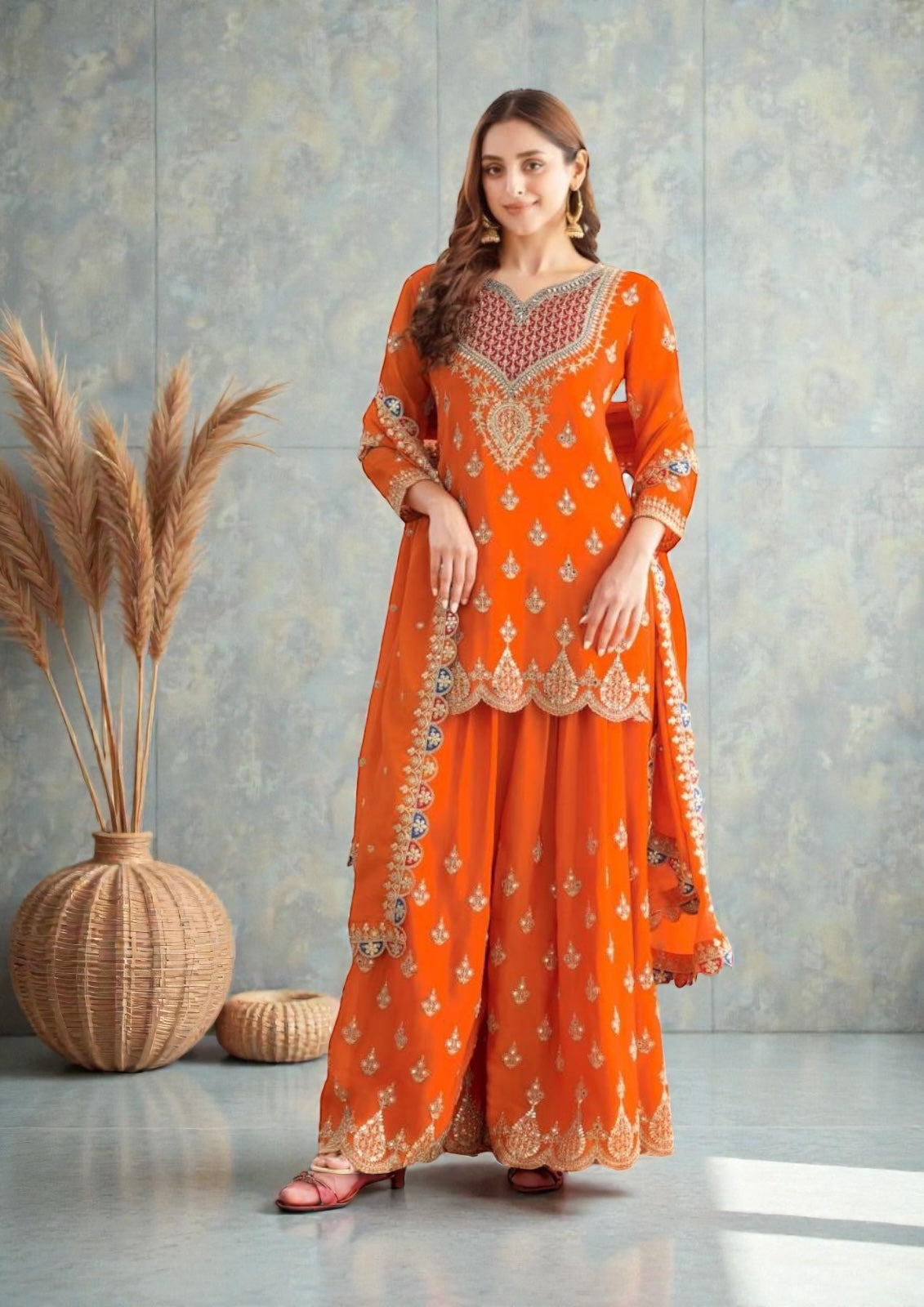Chiffon sharara suits by Kurti Connection USA
