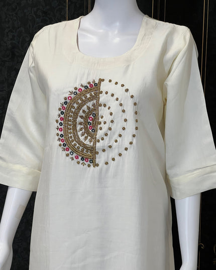 Chanderi silk kurti - Kurti Connection USA
