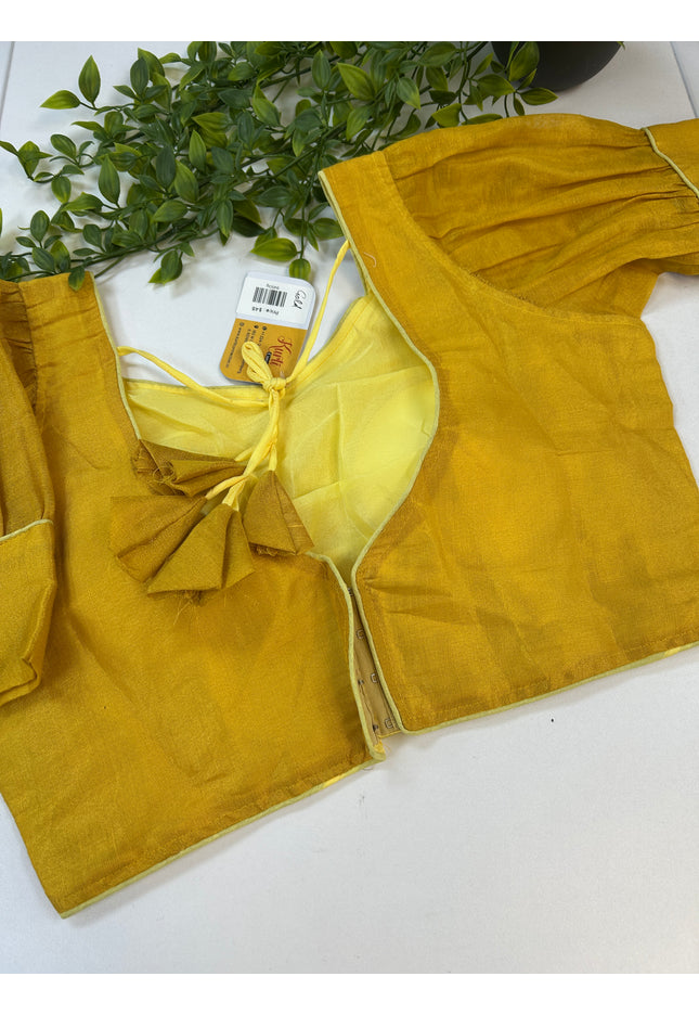 Gold tissue blouse - Kurti Connection USA