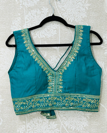 Rama green blouse - Kurti Connection USA