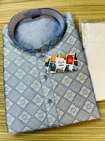 Silver grey kurta set