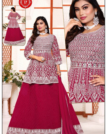 Long kurti with skirt / heavy party wear set - Kurti Connection USA