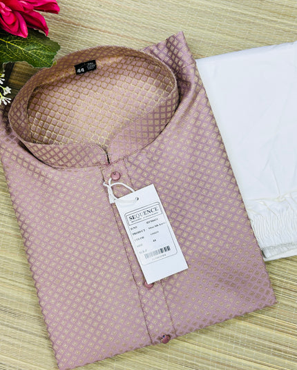 Champagne pink men’s kurta set - Kurti Connection USA